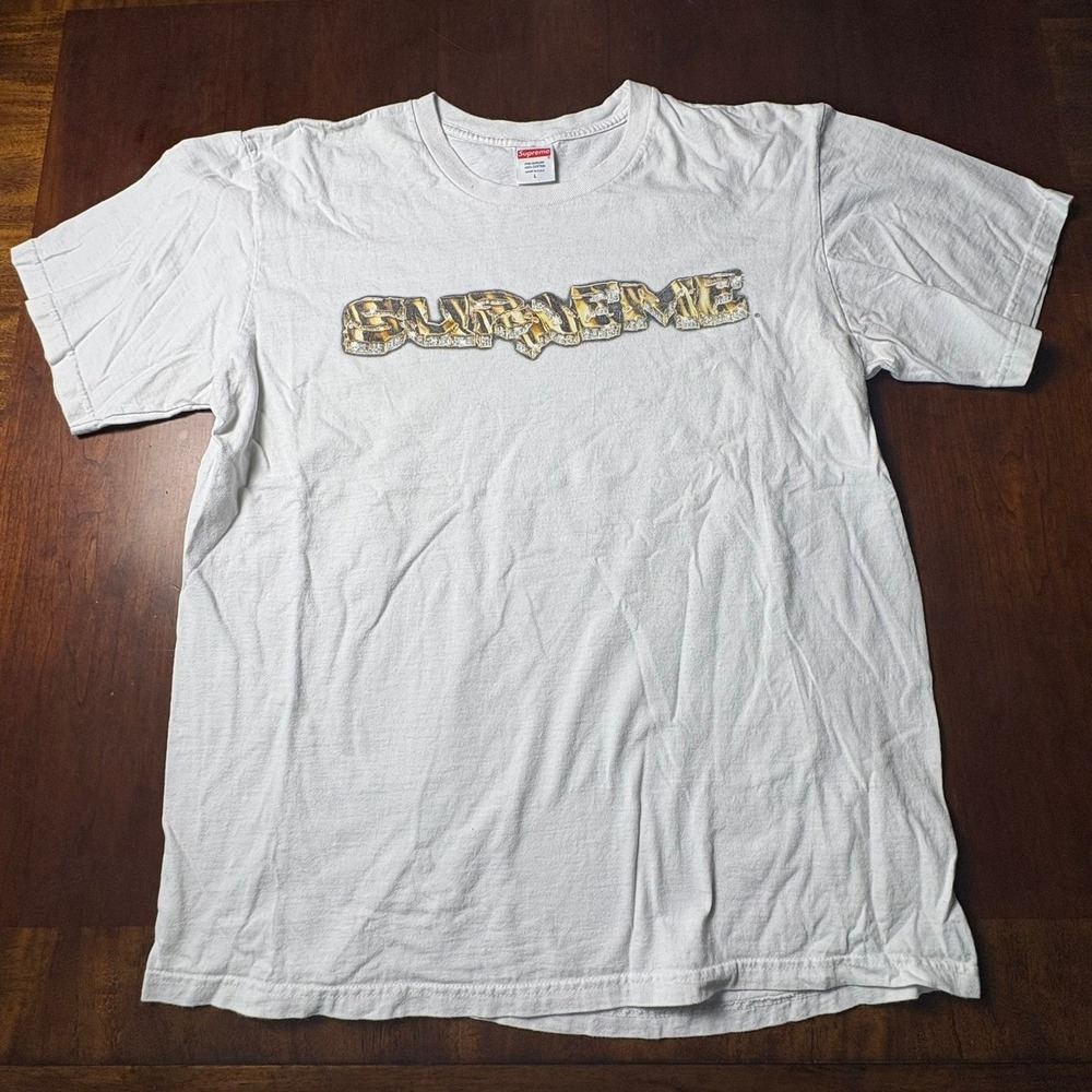 Supreme Camo Logo In Stores Now T-Shirt White Size Large